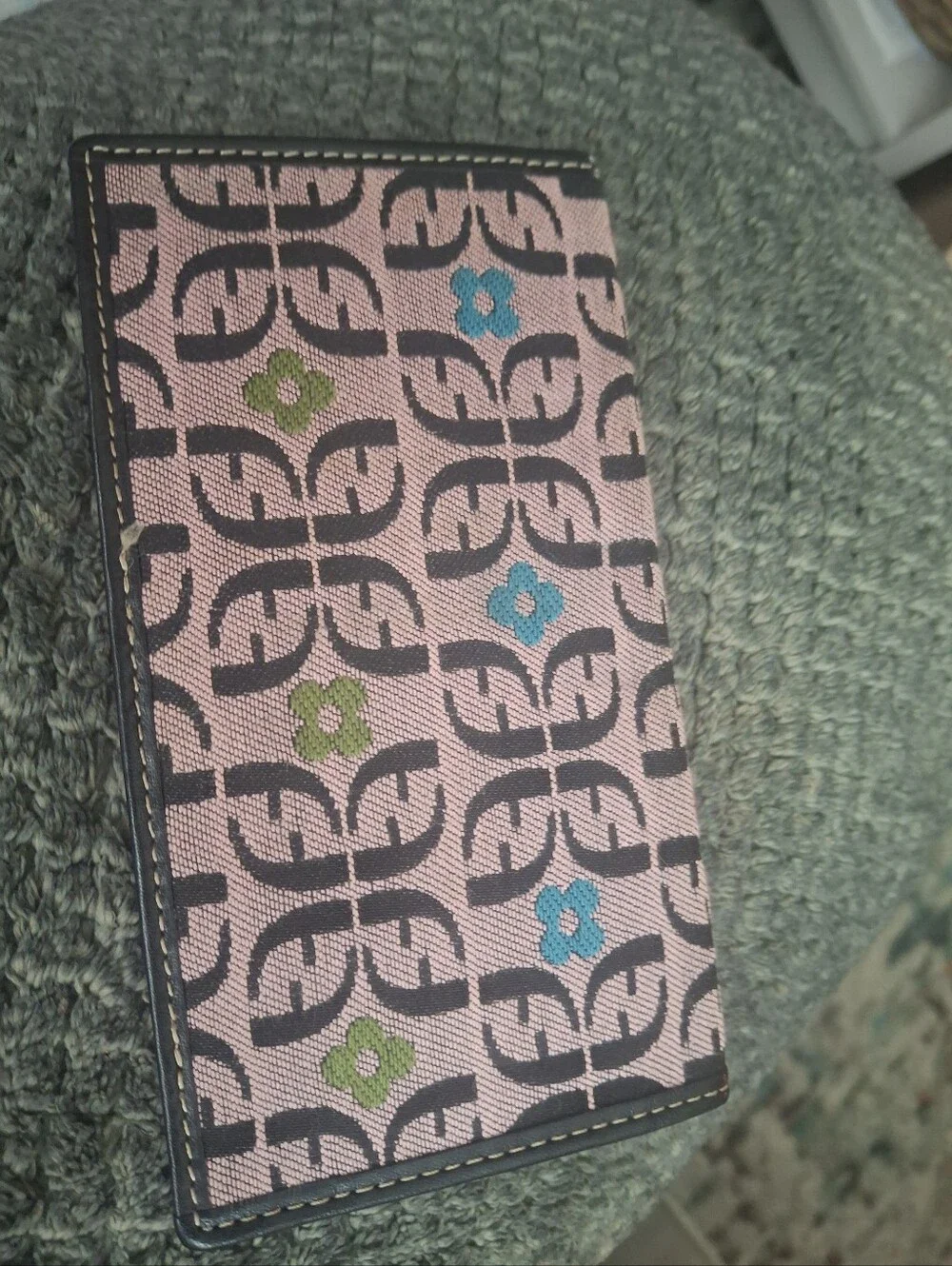 Fossil Patterned Trifold Wallet in Pink and Black